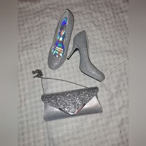 Heels and matching clutch